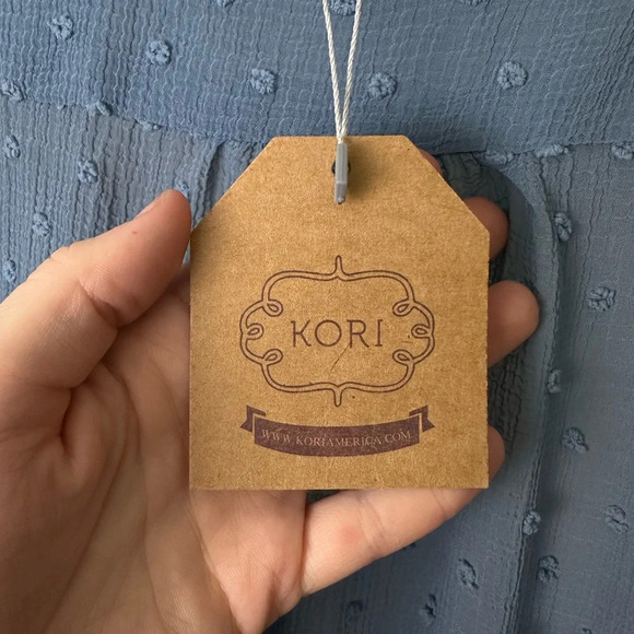 NWT Women’s long sleeve dot texture blue Bodysuit size M #1368 - Picture 5 of 8